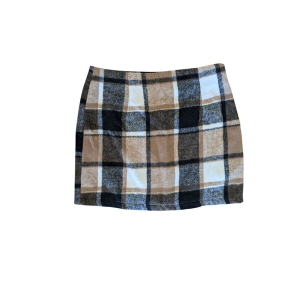 Women's High Waist Plaid Skirt Bodycon Pencil Wool Mini Skirts Medium - Picture 1 of 3
